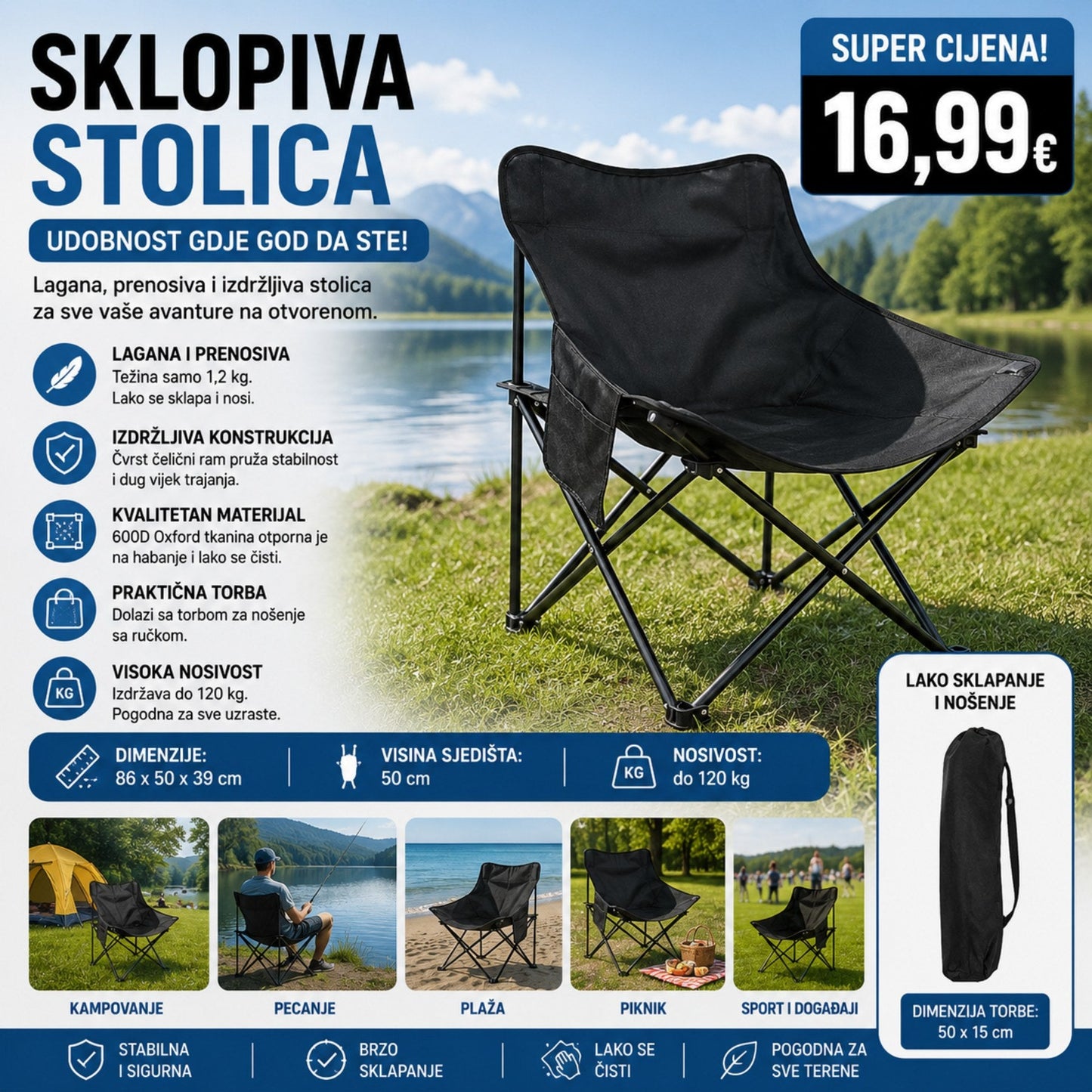 Sklopiva kamp stolica
