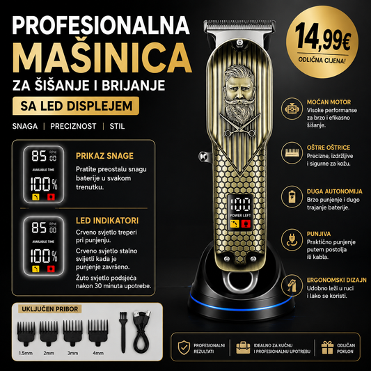 Profesionalna masinica za sisanje i brijanje sa led displejem