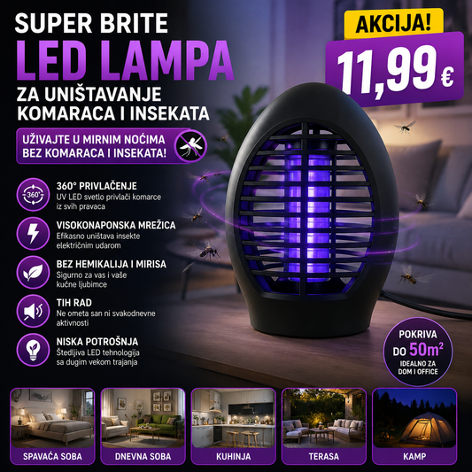 Super Brite LED Lampa za Uništavanje Komaraca i Insekata