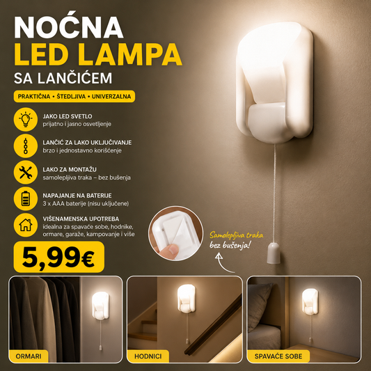 NOĆNA LED LAMPA SA LANČIĆEM