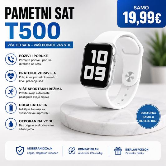 Pametni sat T500 dostupan u 4 boje