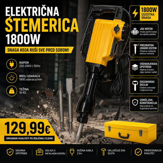 Električna štemerica 1800W