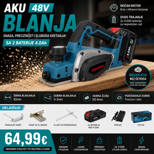 AKU BLANJA 48V – SA 2 BATERIJE 4.0Ah