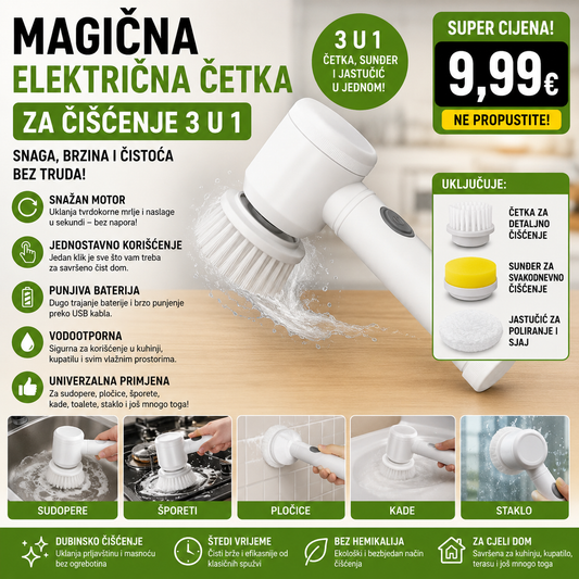 Magična električna četka za čišćenje 3 u 1