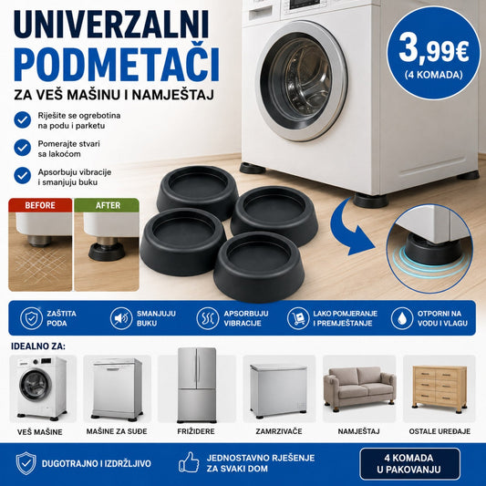 UNIVERZALNI PODMETAČI ZA VEŠ MAŠINU I NAMJEŠTAJ (4 KOMADA)