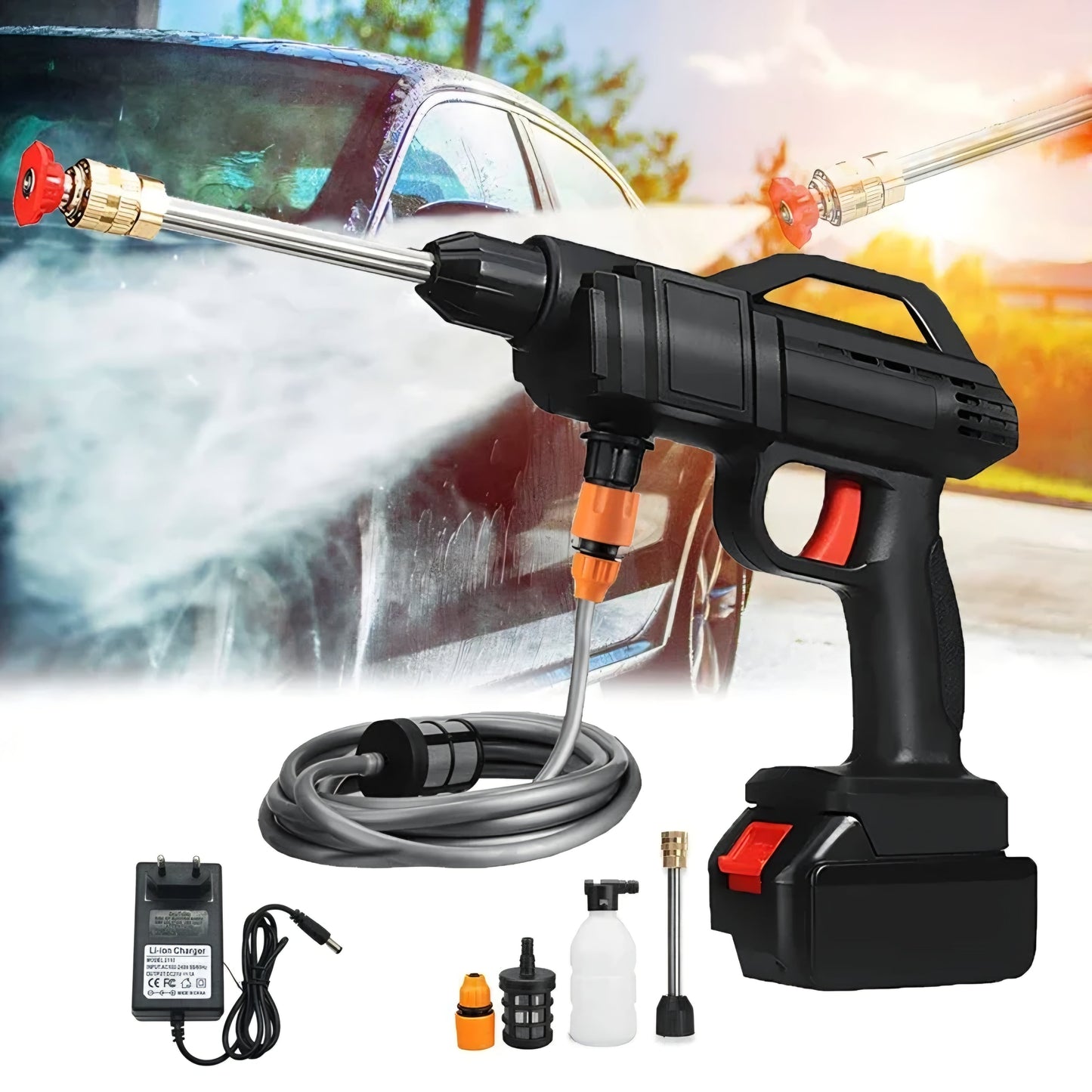 AKU mlaznica za pranje i pjenu sa baterijom od 48V (5Ah)