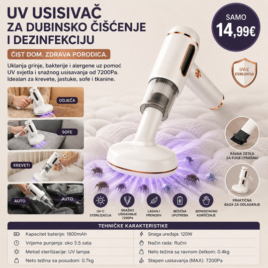 UV Usisivač 2u1 za grinje i alergene