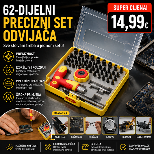 62-dijelni precizni set odvijača