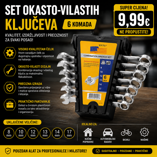 Set okasto-vilastih ključeva – 6 komada