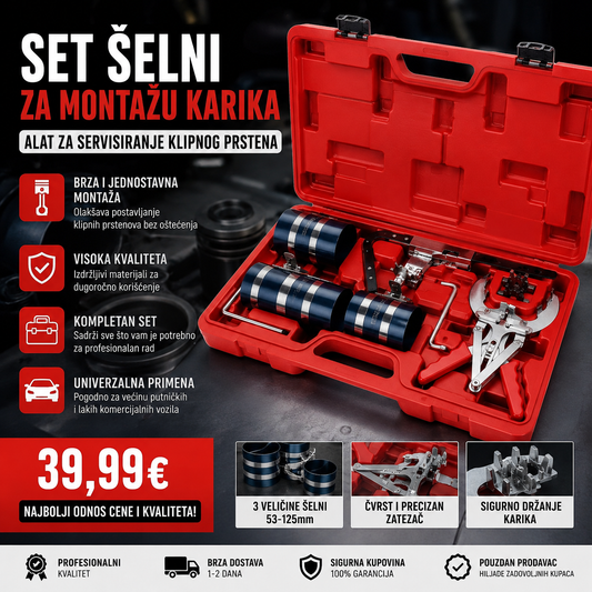 Set šelni za montažu karika – Alat za servisiranje klipnog prstena