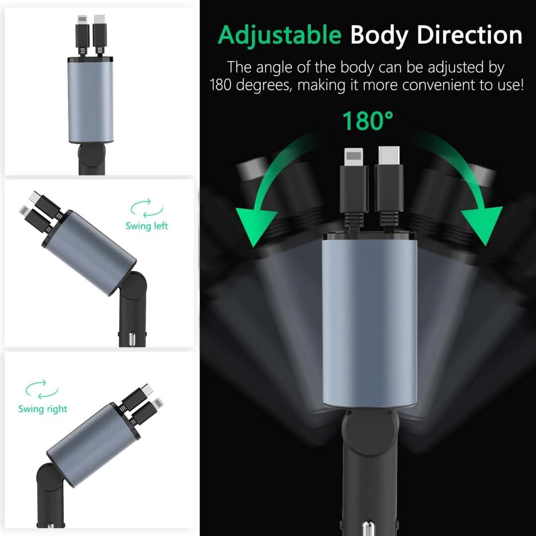 4 u 1 Auto Punjač sa LED Ekranom i Brzim PUNJENJEM (120W)