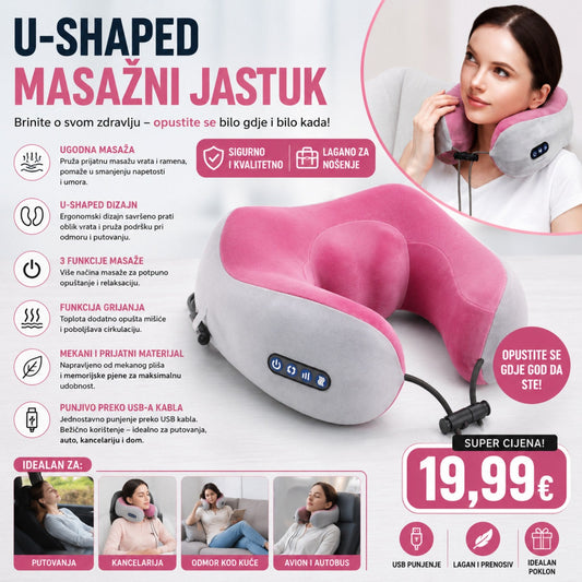 U-Shape Masažni Jastuk sa Grijanjem